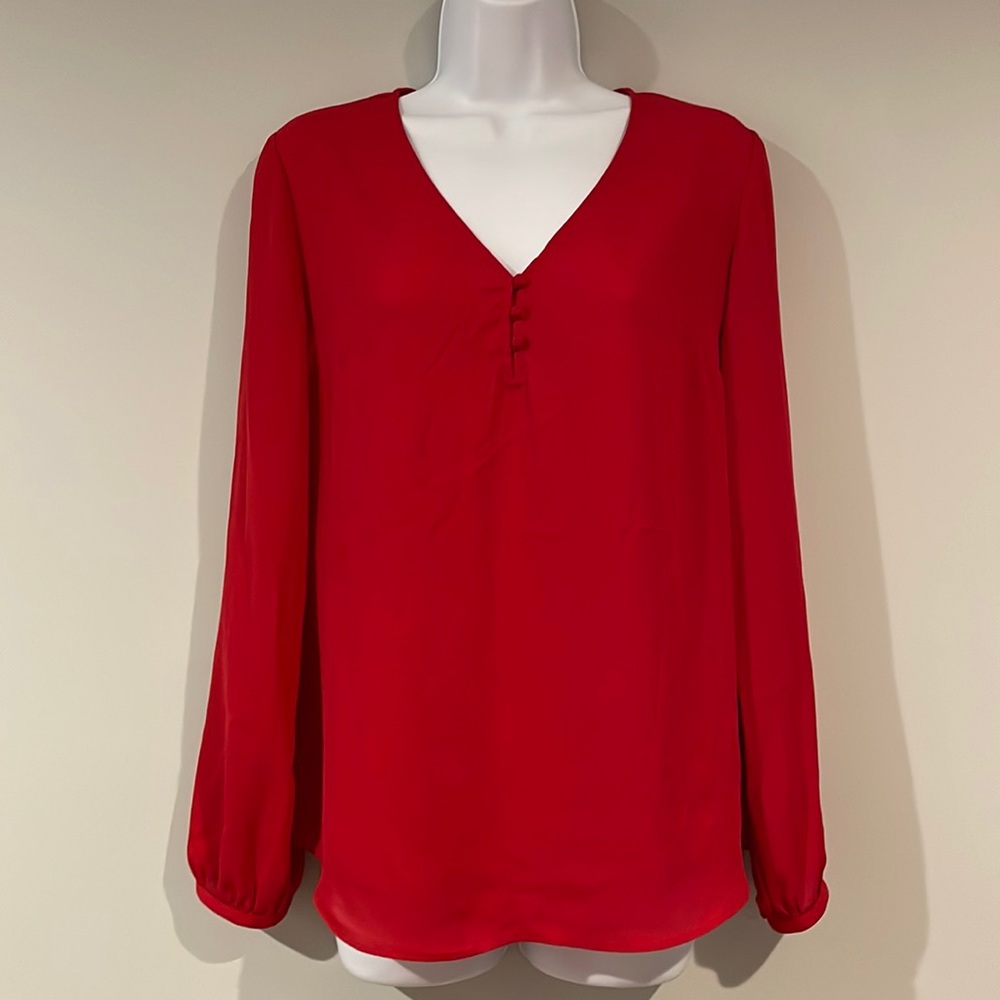 Red blouse button up